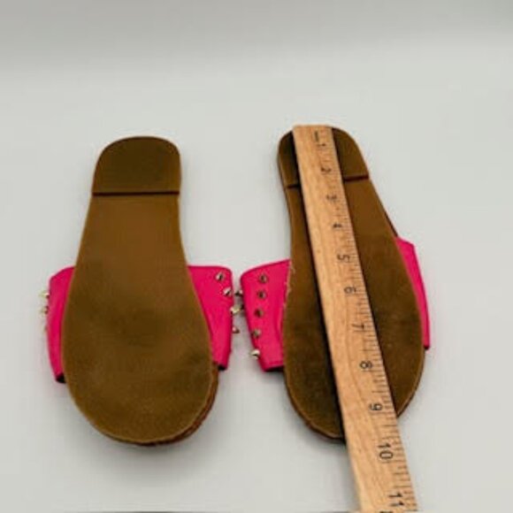 Hot Pink Studded Slide Sandals Flat Slip-On Women’s Size 7 - Picture 7 of 7